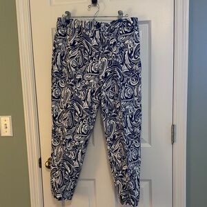 Perfect Crop Pants Talbots Size 12 Navy and White